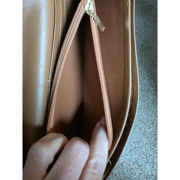 Vintage Nina Ricci Long Wallet Brown Animal Print Leather Canvas NWT - Picture 13 of 14